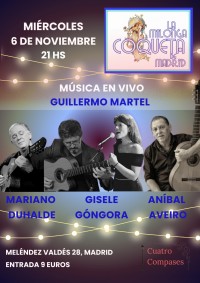 Musica en vivo con Guillermo Martel en La Milonga Coqueta